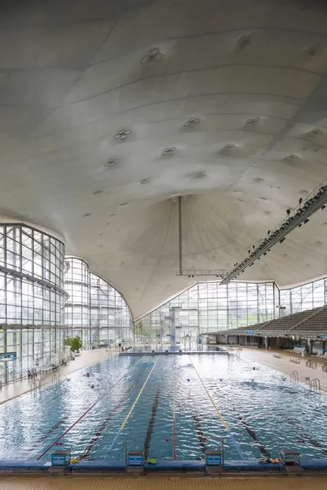 Framed Print : Germany, Bavaria, Munich, Olympia Park, Schwimmhalle, Olympic Swimming Pool Framed Print : Germany, Bavaria, Munich, Olympia Park, Schwimmhalle, Olympic Swimming Pool