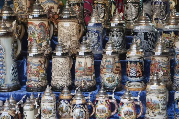 Framed Print : Germany, Bavaria, Munich, Souvenir Beer Steins Framed Print : Germany, Bavaria, Munich, Souvenir Beer Steins