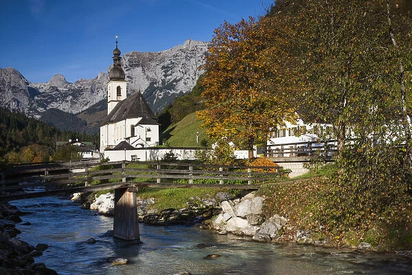 Germany, Bavaria, Ramsau, Ramsau church, fall