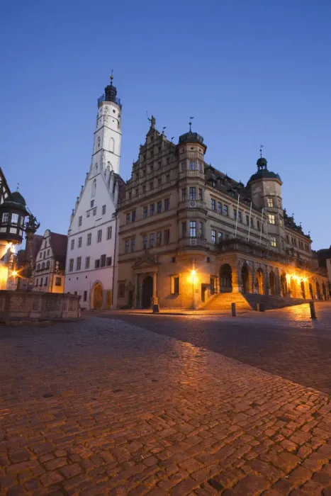 Framed Print : Germany, Bavaria, Romantic Road, Rothenburg ob der Tauber, Rathaus or Town Hall