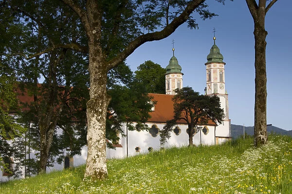 Germany, Bayern  /  Bavaria, Bad Tolz, Hillside church