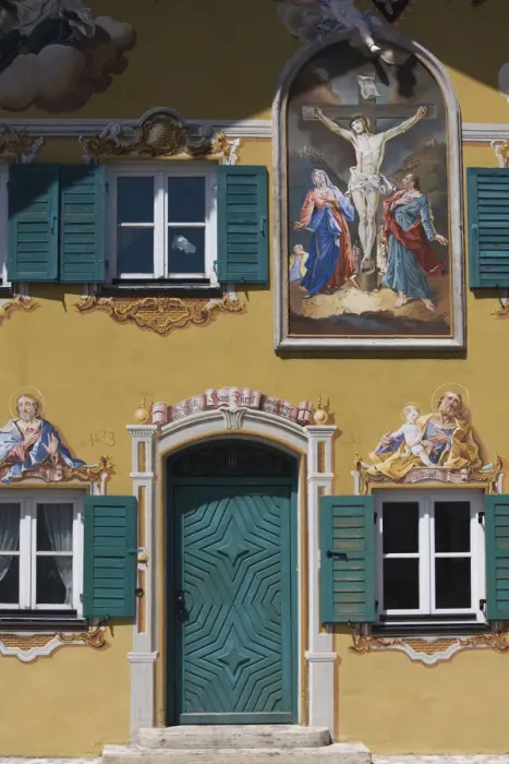Framed Print : Germany, Bayern / Bavaria, Mittenwald, Sgrafito murals Framed Print : Germany, Bayern / Bavaria, Mittenwald, Sgrafito murals
