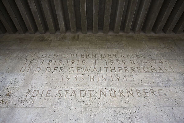 Germany, Bayern  /  Bavaria, Nuremberg, Former Nazi Party Rally Grounds, monument inscription