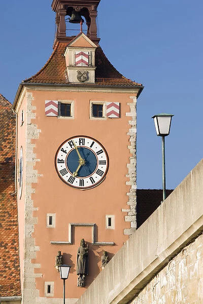 Germany, Bayern  /  Bavaria, Regensburg, Steinerne Bridge tower