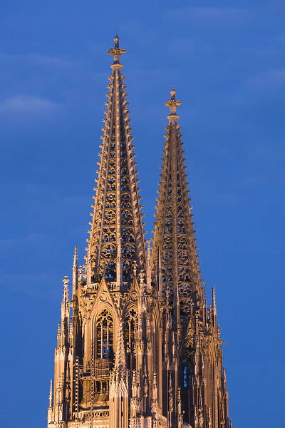 Germany, Bayern  /  Bavaria, Regensburg, Dom, St. Peter cathedral spires
