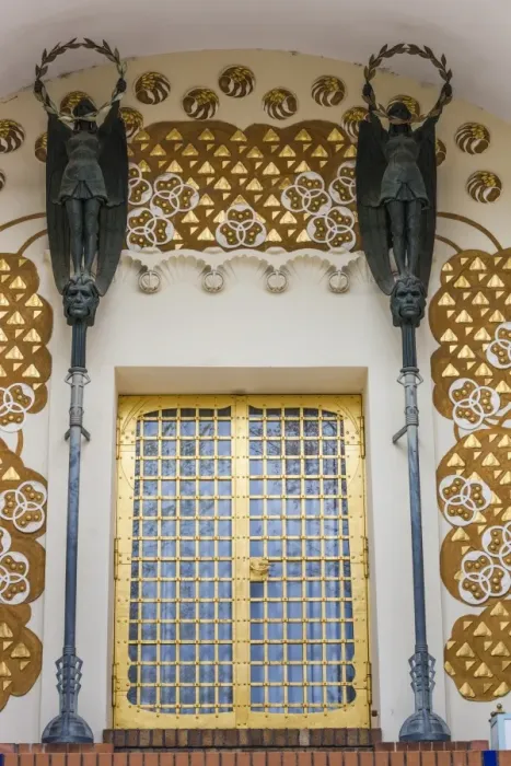 Framed Print : Germany, Hesse, Darmstadt, Mathildenhohe Kunstlerkolonie Park, Jugendstil doorway