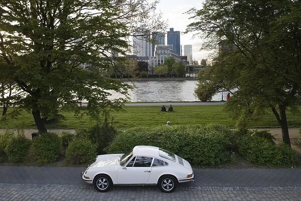 Germany, Hessen, Frankfurt-am-Main, riverside park, 1970s Porsche 911