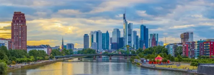 Framed Print : Germany, Hessen, Frankfurt Am Main, River Main, City Skyline Framed Print : Germany, Hessen, Frankfurt Am Main, River Main, City Skyline