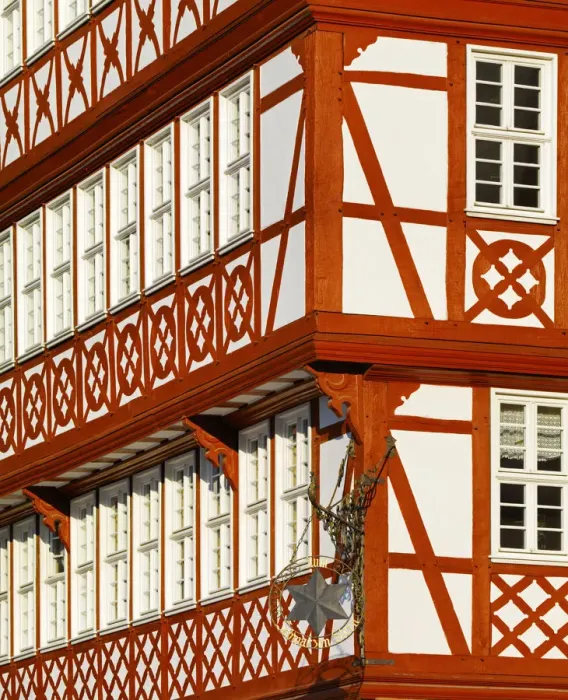Framed Print : Germany, Hessen, Frankfurt Am Main, Romerplatz, Close-up of building Framed Print : Germany, Hessen, Frankfurt Am Main, Romerplatz, Close-up of building