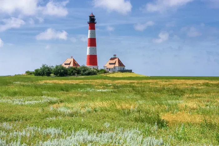 Framed Print : Germany, North Sea coast, Schleswig-Holstein, Westerhever lighthouse Framed Print : Germany, North Sea coast, Schleswig-Holstein, Westerhever lighthouse