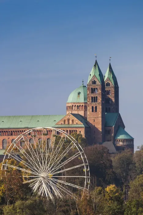 Framed Print : Germany, Rheinland-Pfalz, Speyer, Dom cathedral, elevated view Framed Print : Germany, Rheinland-Pfalz, Speyer, Dom cathedral, elevated view