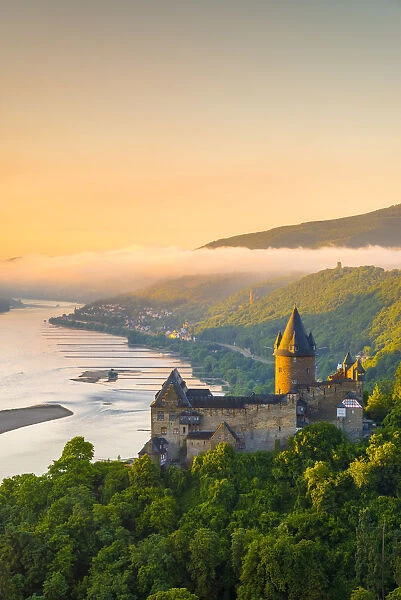 Germany, Rhineland Palatinate, Bacharach, Burg Stahleck (Stahleck Castle), River Rhine