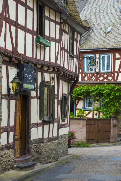 Framed Print : Germany, Rhineland Palatinate, Braubach, Traditional Timber-framed buildings Framed Print : Germany, Rhineland Palatinate, Braubach, Traditional Timber-framed buildings