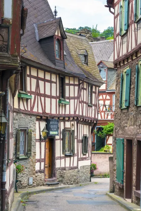 Framed Print : Germany, Rhineland Palatinate, Braubach, Traditional Timber-framed buildings