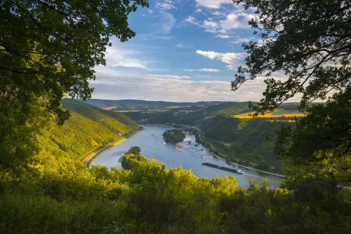 Framed Print : Germany, Rhineland Palatinate, River Rhine and Bacharach Framed Print : Germany, Rhineland Palatinate, River Rhine and Bacharach