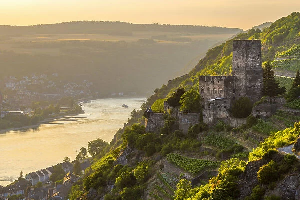 Germany, Rhineland Palatinate, River Rhine, Kaub, Burg Gutenfels or Kaub Castle
