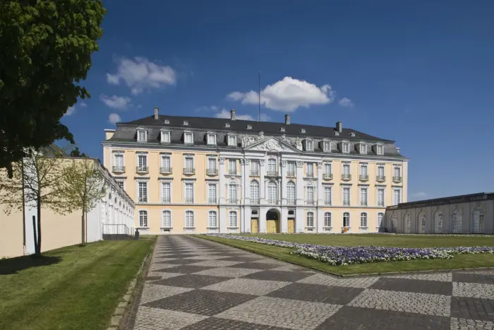 Framed Print : Germany, Rhineland-Westphalia, Bruhl, Schloss Augustusburg castle, b. 1768 Framed Print : Germany, Rhineland-Westphalia, Bruhl, Schloss Augustusburg castle, b. 1768