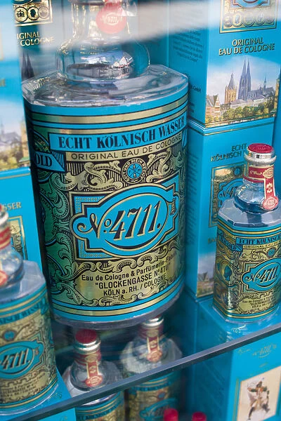 Germany, Rhineland-Westphalia, Cologne, display of 4711 Cologne, famous from Cologne