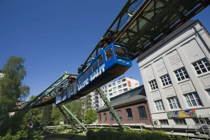 Framed Print : Germany, Rhineland-Westphalia, Ruhr Basin, Wuppertal, Schwebebahn suspended tram line Framed Print : Germany, Rhineland-Westphalia, Ruhr Basin, Wuppertal, Schwebebahn suspended tram line