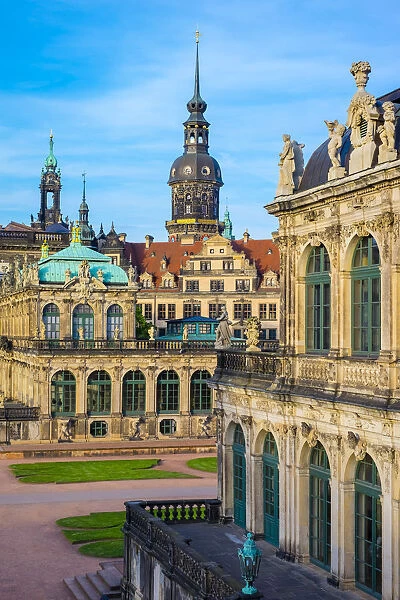 Germany, Saxony, Dresden, Altstadt (Old Town). Zwinger Palace, built in Rococo style