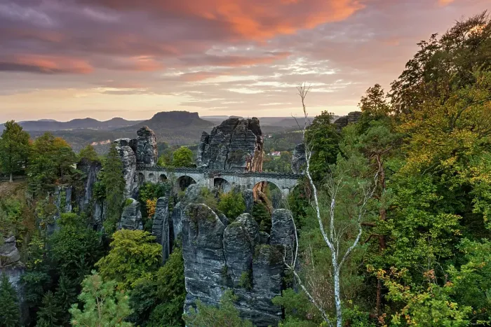 Framed Print : Germany, Saxony, Saxon Switzerland National Park, Elbe Sandstone Mountains, Bastei viewpoint