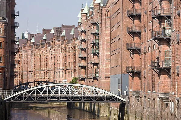 Germany, State of Hamburg, Hamburg, Speicherstadt renovated warehousest