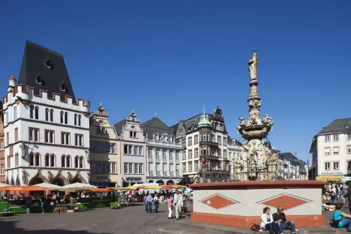 Framed Print : Germany, Trier, Market Place, St. Peters Fountain