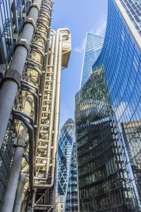 Framed Print : The Gherkin, Scapel building, Lloyds building and Willis building, London, England Framed Print : The Gherkin, Scapel building, Lloyds building and Willis building, London, England