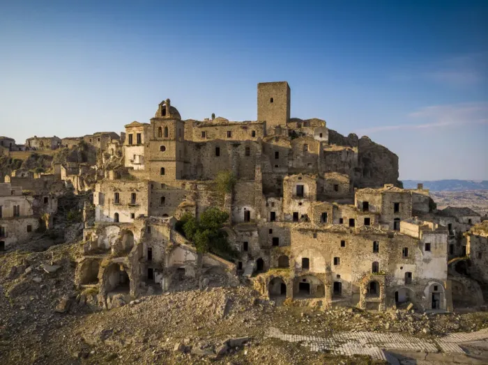 Framed Print : The ghost town of Craco, Matera province, Basilicata, Italy, Europe Framed Print : The ghost town of Craco, Matera province, Basilicata, Italy, Europe