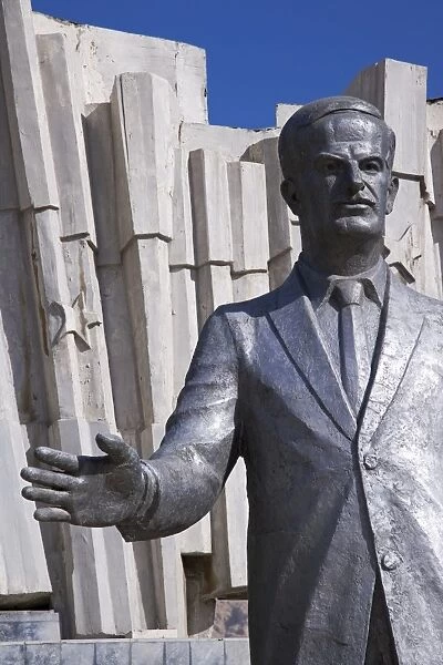 A giant statue of Hafez al Assad in downtown Damascus