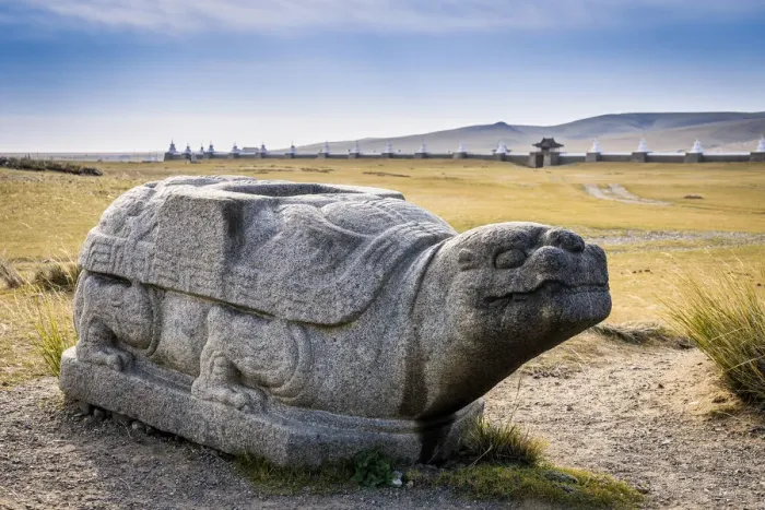 Framed Print : Giant tortoise statue at Erdene Zuu Monastery, Kharkhorin, Ovorkhangai Province Framed Print : Giant tortoise statue at Erdene Zuu Monastery, Kharkhorin, Ovorkhangai Province