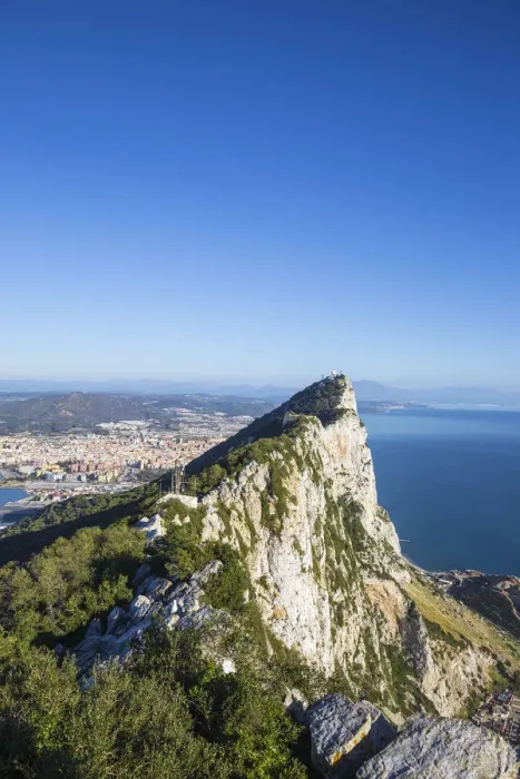 Framed Print : Gibraltar, View of Gibraltar rock, in the distance is the Gibraltar - Spanish border Framed Print : Gibraltar, View of Gibraltar rock, in the distance is the Gibraltar - Spanish border