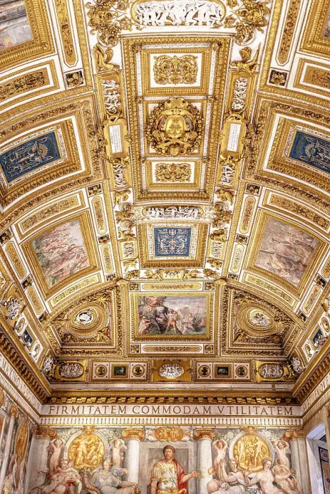 Framed Print : Gilded ornate ceiling of Castel Sant Angelo, Rome, Lazio, Italy
