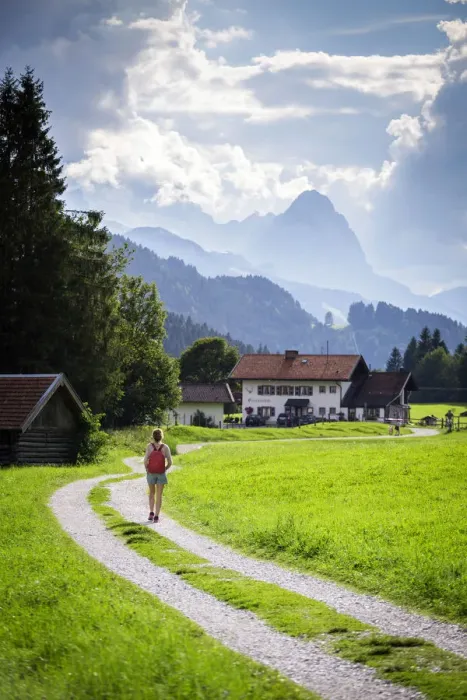 Framed Print : A girl walking on the path to Gerold Village, near Garmisch Partenkirken, Bayern Alps Framed Print : A girl walking on the path to Gerold Village, near Garmisch Partenkirken, Bayern Alps