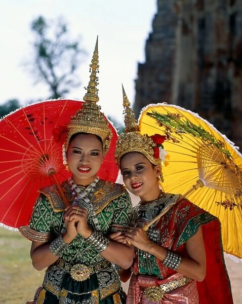 Girls Dressed in Traditional Dancing Costume