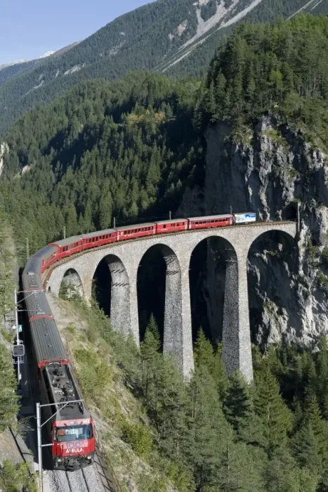 Framed Print : Glacier Express & Landwasser Viaduct