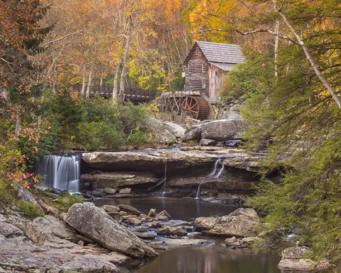  : Glade Grist Mill in Autumn, Babcock State Park, West Virginia, USA