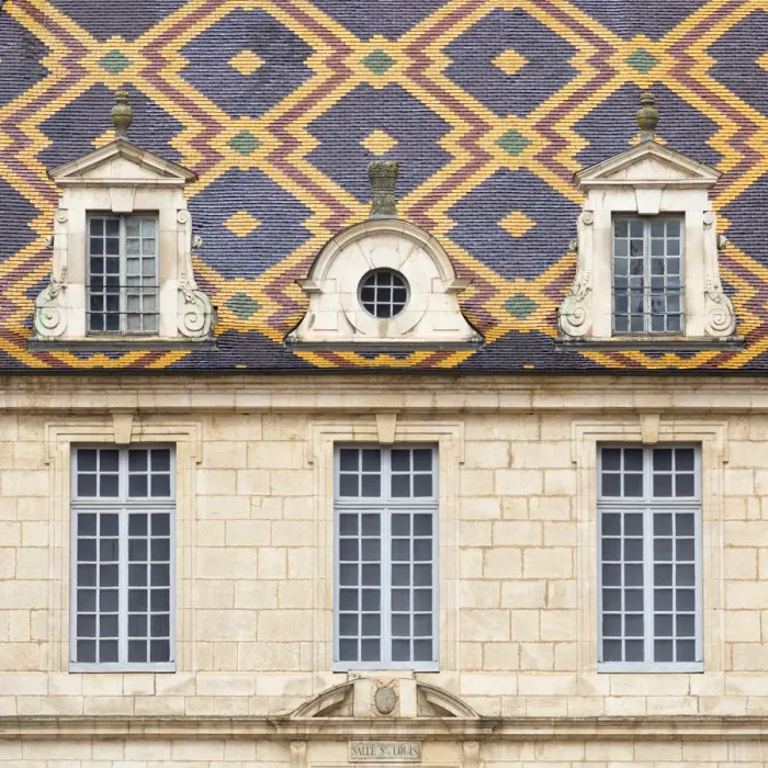Framed Print : Glazed tiled roof and windows of the Hotel Dieu, Hospices, Beaune, Burgundy, France Framed Print : Glazed tiled roof and windows of the Hotel Dieu, Hospices, Beaune, Burgundy, France