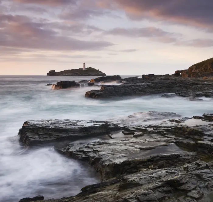 Framed Print : Godrevy Lighthouse off the rocky coast of Godrevy Point, Cornwall, England. Autumn Framed Print : Godrevy Lighthouse off the rocky coast of Godrevy Point, Cornwall, England. Autumn
