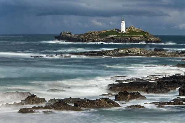 Godrevy Lighthouse, St. Ives Bay, Cornwall, England