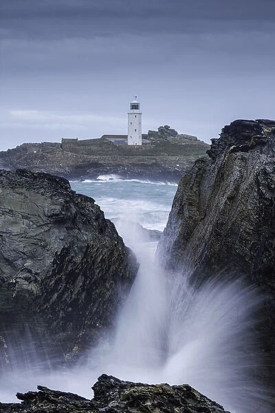 Godrevy Lighthouse, St. Ives, Bay, Cornwall, England, UK
