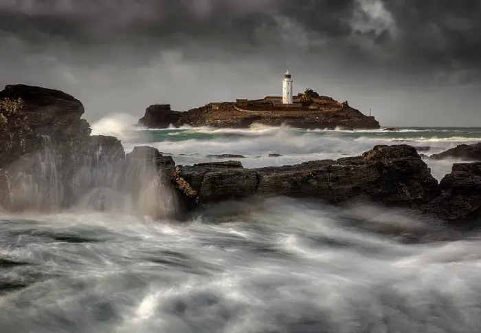 Framed Print : Godrevy Lightrhouse and Godrevy Island, near Hayle, North Cornwall, England Framed Print : Godrevy Lightrhouse and Godrevy Island, near Hayle, North Cornwall, England