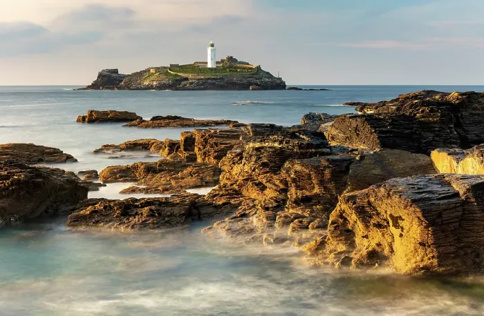 Framed Print : Godrevy Lightrhouse and Godrevy Island, near Hayle, North Cornwall, England Framed Print : Godrevy Lightrhouse and Godrevy Island, near Hayle, North Cornwall, England