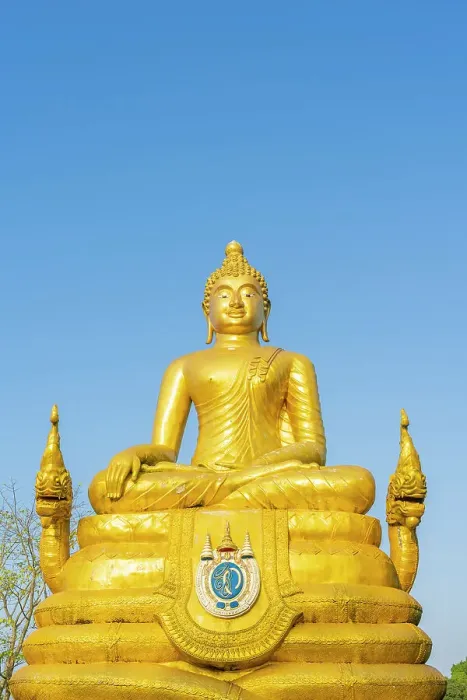 Framed Print : A Golden Buddha at the The Big Buddha complex, Phuket, Thailand
