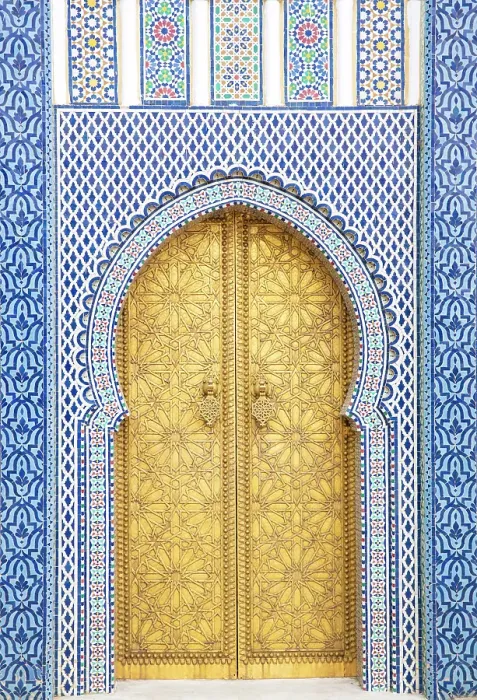 Framed Print : One of the golden doors of the Royal Palace, Fes, Morocco Framed Print : One of the golden doors of the Royal Palace, Fes, Morocco