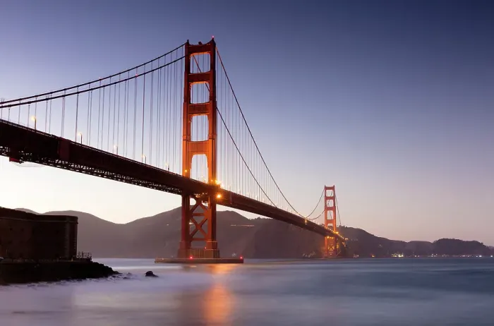 Framed Print : Golden Gate Bridge at dusk, San Francisco, California, USA Framed Print : Golden Gate Bridge at dusk, San Francisco, California, USA