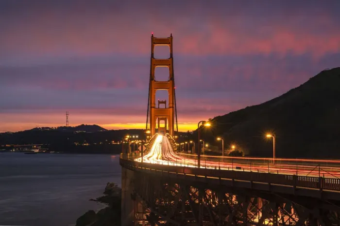 Framed Print : Golden Gate Bridge at evening, Marin County, San Francisco, California, USA Framed Print : Golden Gate Bridge at evening, Marin County, San Francisco, California, USA