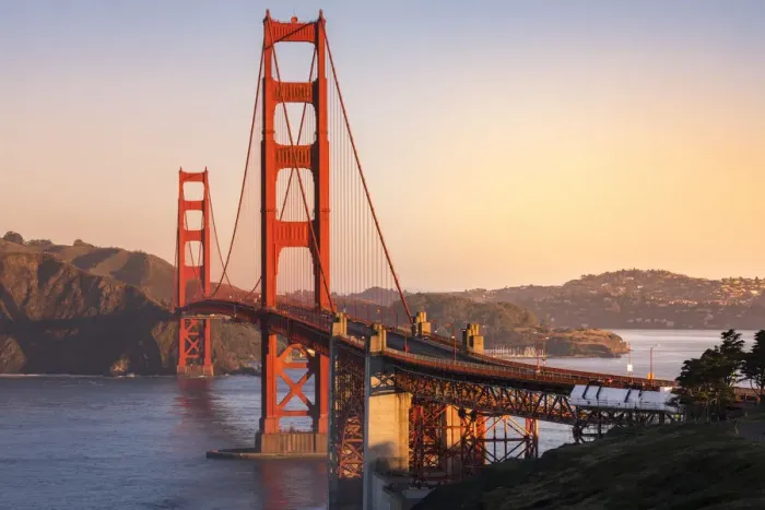 Framed Print : The Golden Gate Bridge during sunrise. Marin county, San Francisco, Northern California Framed Print : The Golden Gate Bridge during sunrise. Marin county, San Francisco, Northern California
