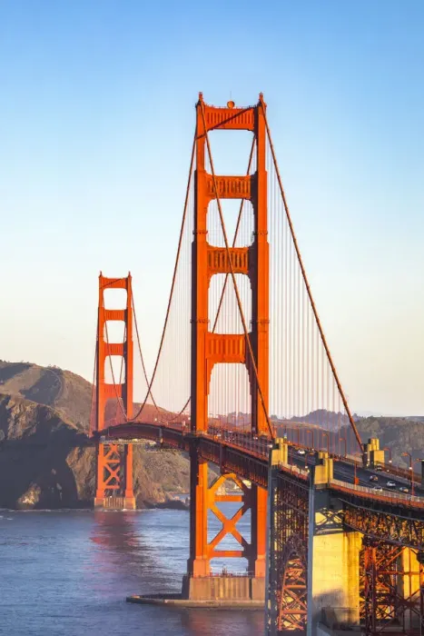 Framed Print : The Golden Gate Bridge during sunrise. Marin county, San Francisco, Northern California