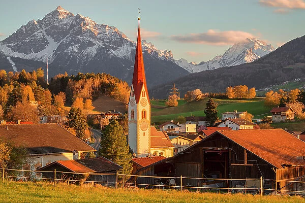 Golden Hour in the farming village of Vill, Innsbruck, Tyrol, Austria